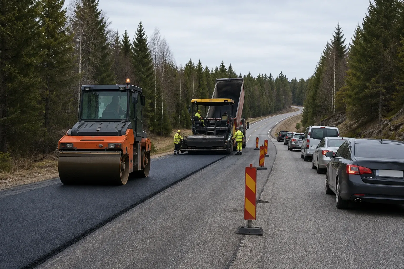 Redaktionell illustration till Asfalteringsarbete påverkar väg 26 vid Persberg