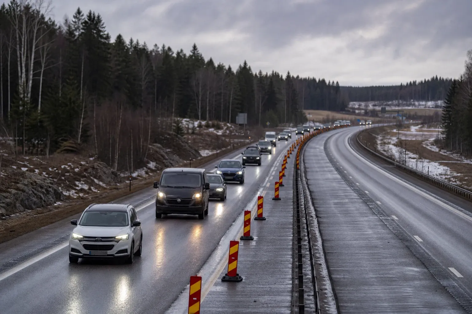 Redaktionell illustration till Begränsad framkomlighet på E4 vid Sävar