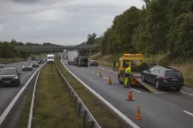 Redaktionell illustration till Bilbärgning påverkar E22 vid Lund