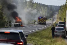 Redaktionell illustration till Bilbrand påverkar E45 vid Koppången