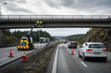 Redaktionell illustration till Broinspektion påverkar E6 mellan Gläborg och Dingle