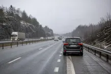 Redaktionell illustration till Fordon stod i bussfil på E6 mot Malmö