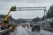 Redaktionell illustration till Portalarbete på E4 vid Nytorp