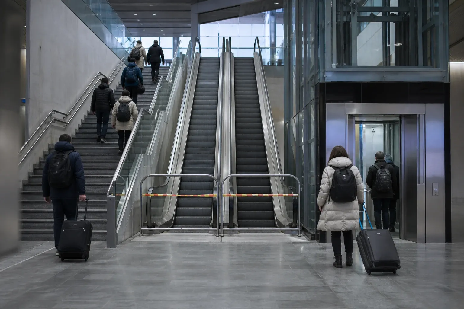 Redaktionell illustration till Rulltrappor ur bruk vid Aviapolis station