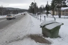 Redaktionell illustration till Sandlåda på E45 vid skolan i Karesuando