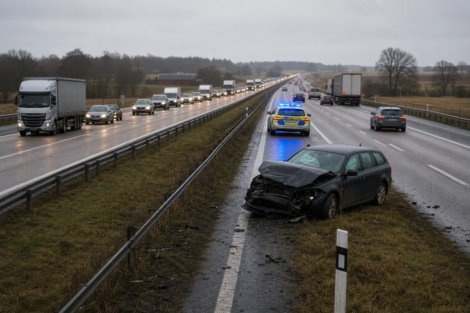 Redaktionell illustration till Singelolycka på E22 i Skåne