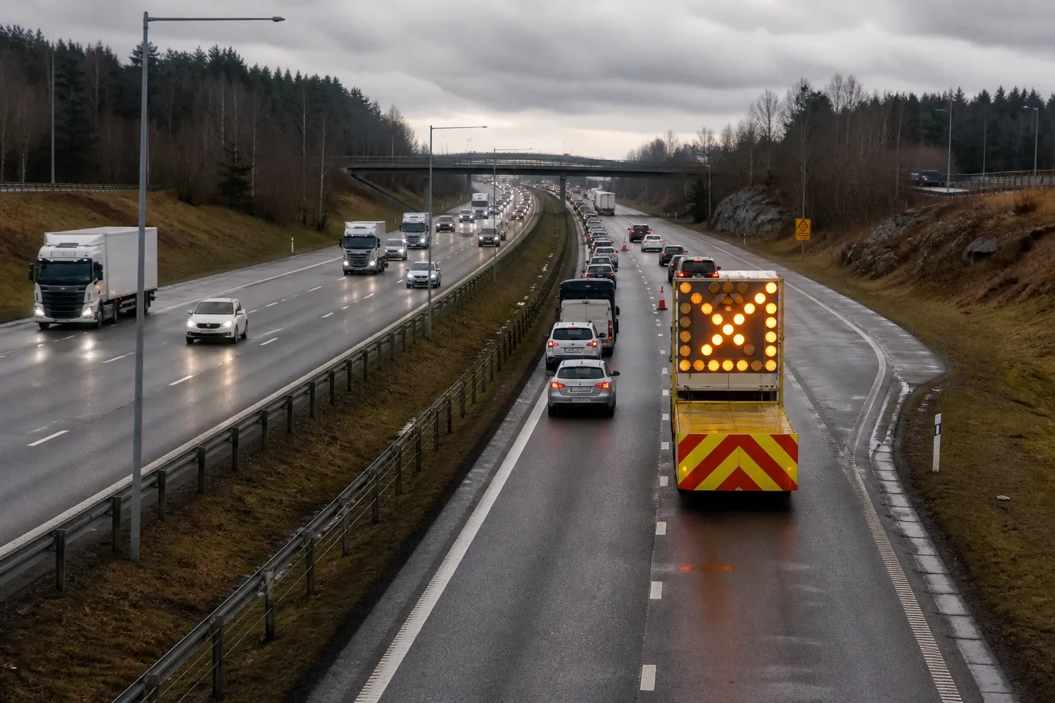 Redaktionell illustration till Skyddsfordon vid Hogstorpsmotet på E6