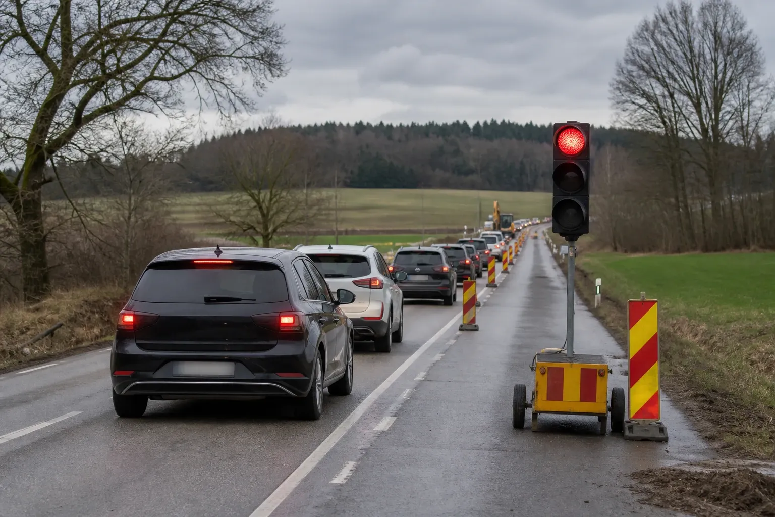 Redaktionell illustration till Trafikljus reglerar trafiken på väg 13 i Skåne