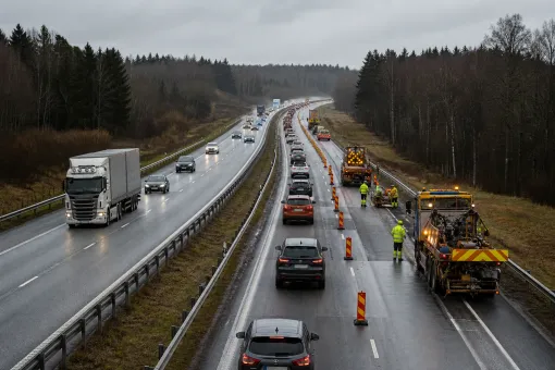 Redaktionell illustration till Underhållsarbete påverkar E45 vid Sjuntorpsmotet