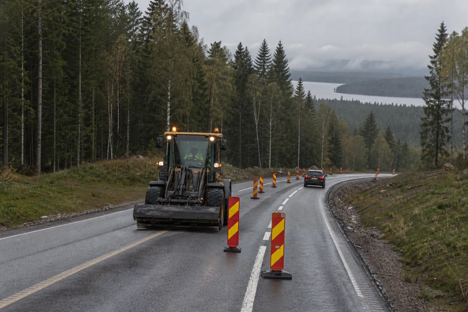 Redaktionell illustration till Vägarbete påverkar väg 26 norr om Hestra