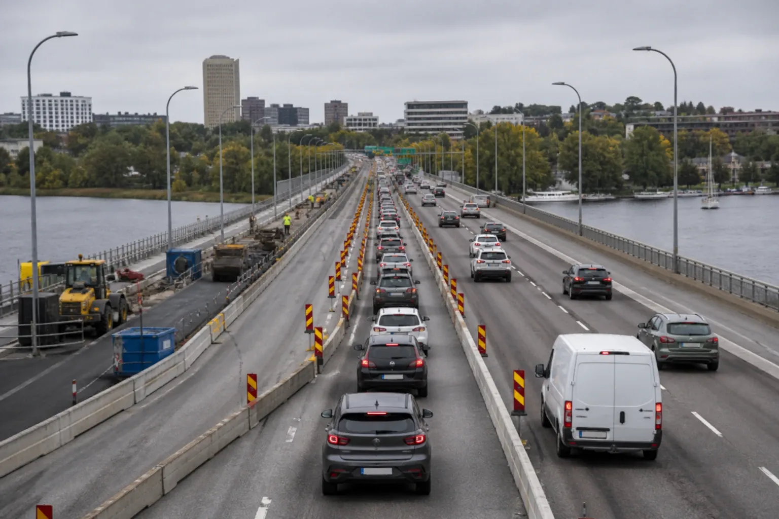 Redaktionell illustration till Vägavvikelse på E4 vid Motorvägsbron