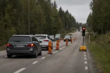 Redaktionell illustration till Växelvis trafik på väg 55 i Uppsala län