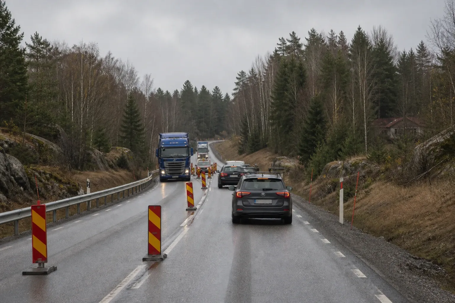 Redaktionell illustration till Växelvis trafik på väg 55 vid Ramstalund